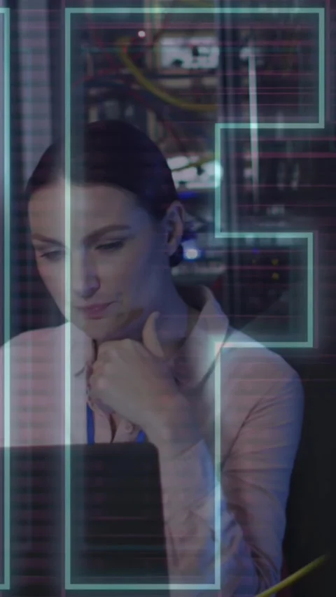 Animation of nft and data processing over diverse it engineers by computer Stock Footage 324022193