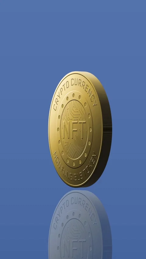 Animation of nft financial data processing over blue background Stock Footage 343739501