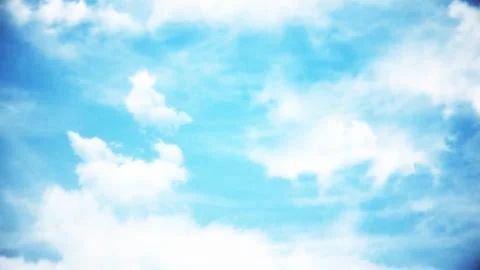 Animation of nice white cloud on the sky. Bright sun in the blue sky. blue sky Stock Illustration