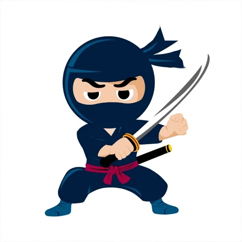 Animation of ninja with sword vector flat illustration character ready to fight Stock Footage 313738890