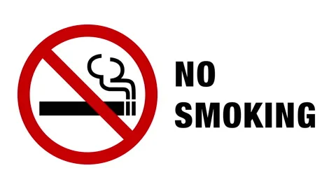 Animation of no smoking mark icon and the word “NO SMOKING” Stock Footage 162254635