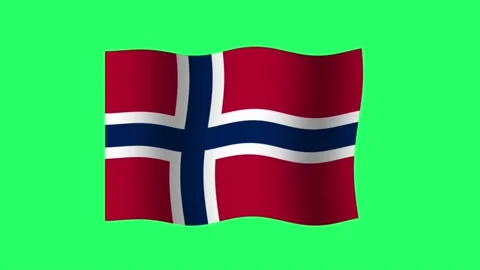Animation Norway flag on green background. Stock Footage 199170226