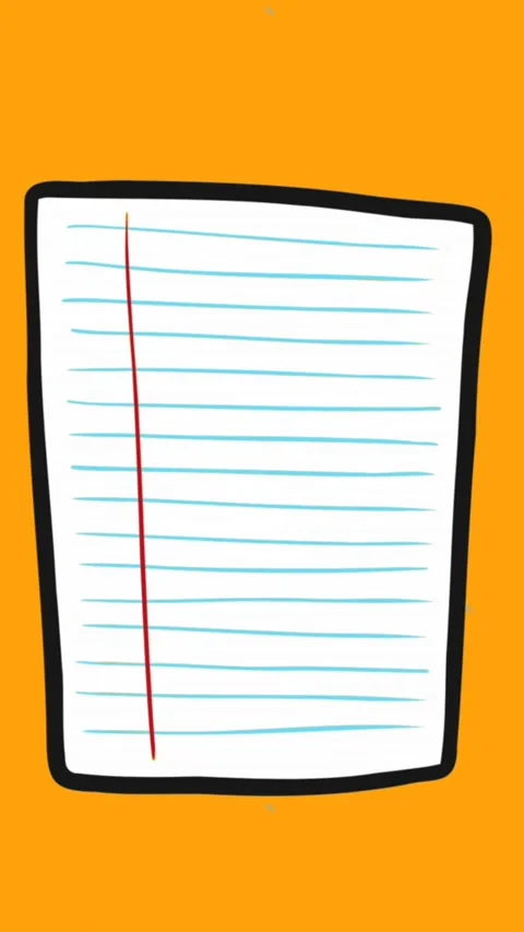 Animation of notebook and pencils school icons on orange background Stock Footage 343902496