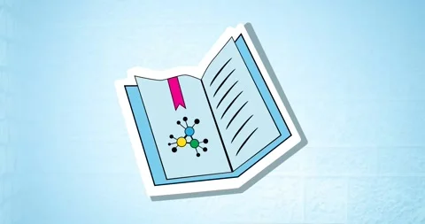 Animation of notebook icon moving on blue background Stock Footage 329556731