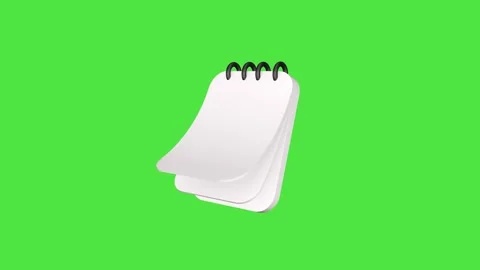 Animation of notepad icon on green screen. Stock Footage 220346386