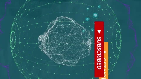 Animation of notification bars and dots forming globes over low angle view of Video stock 313308715