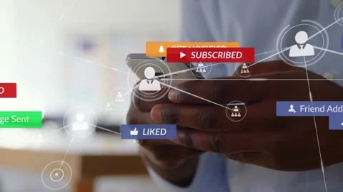 Animation of notification bars, connecte... | Stock Video | Pond5