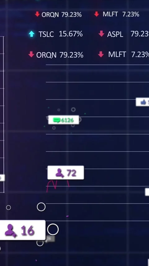 Animation of notification bars, graphs, trading board and computer language over Stock Footage 344766153