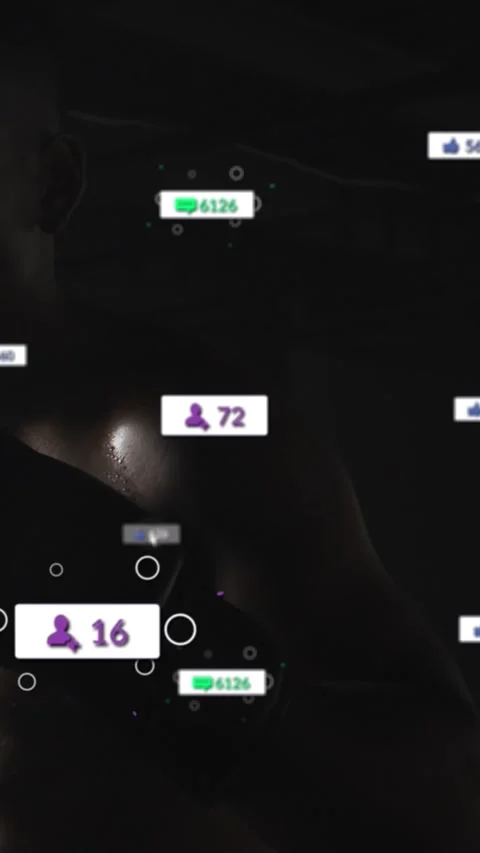 Animation of notification bars over african american man doing warm up before Stock-Footage 320811648