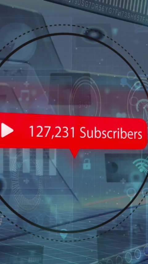 Animation of notification label, connected icons forming globes, graphs, map on Stock Footage 343902416