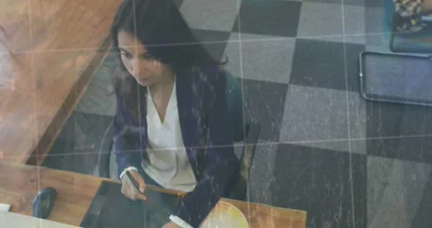 Animation of nucleotides, human visual representation, brain over woman using Stock Footage 330478724