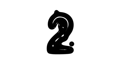 Animation of number 2 isolated on white background Stock Footage 132303835