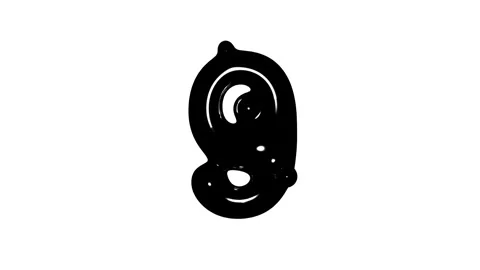 Animation of number 9 isolated on white background Stock Footage 132303849