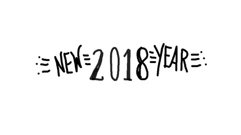 Animation with number of year 2018 and text happy new year, handwritten calligra Stock Footage 82702045