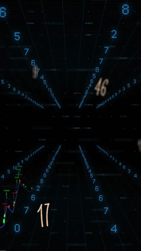 Animation of numbers and alphabets floating over financial data processing Stock Footage 344693405