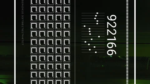 Animation of numbers and data processing over computer servers Stock Footage 312583177