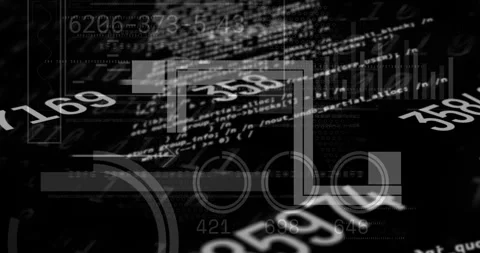 Animation of numbers and data processing Stock Footage 328357481