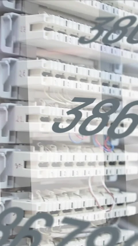 Animation of numbers and data processing over computer servers Stock Footage 343091435