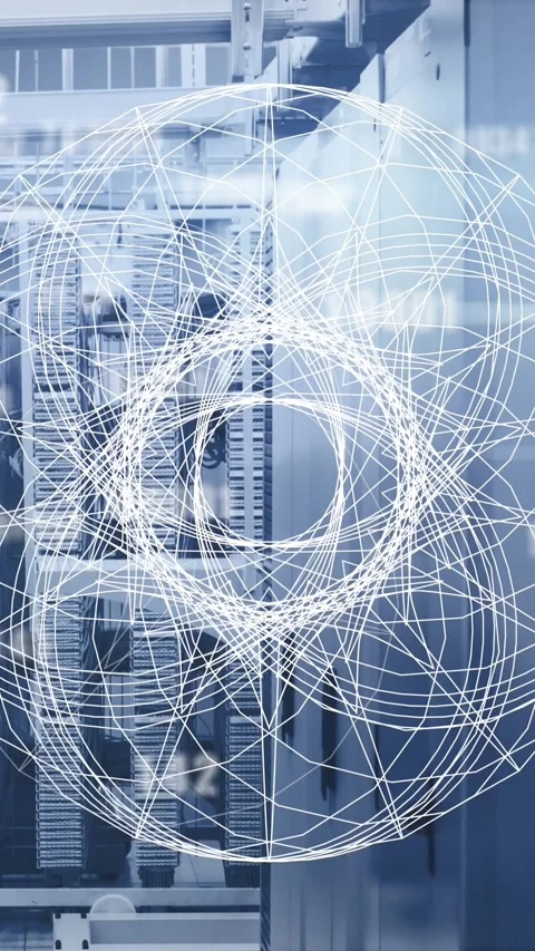 Animation of numbers and data processing over computer servers Stock Footage 343644436