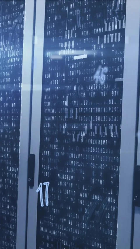 Animation of numbers and data processing over computer servers Stock Footage 343682399