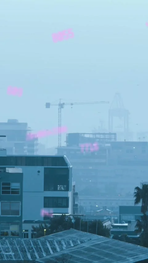 Animation of numbers and data processing over cityscape Stock Footage 344614137