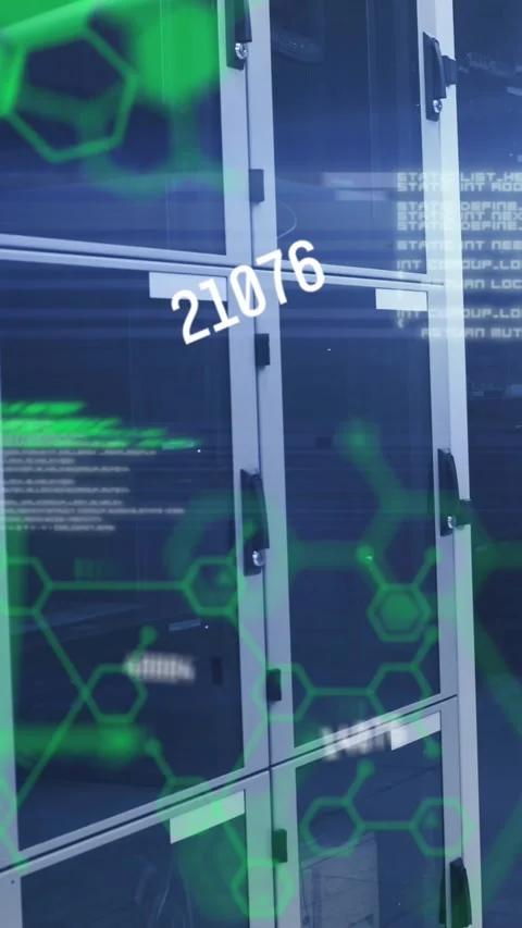 Animation of numbers and data processing over computer servers Stock Footage 344745509