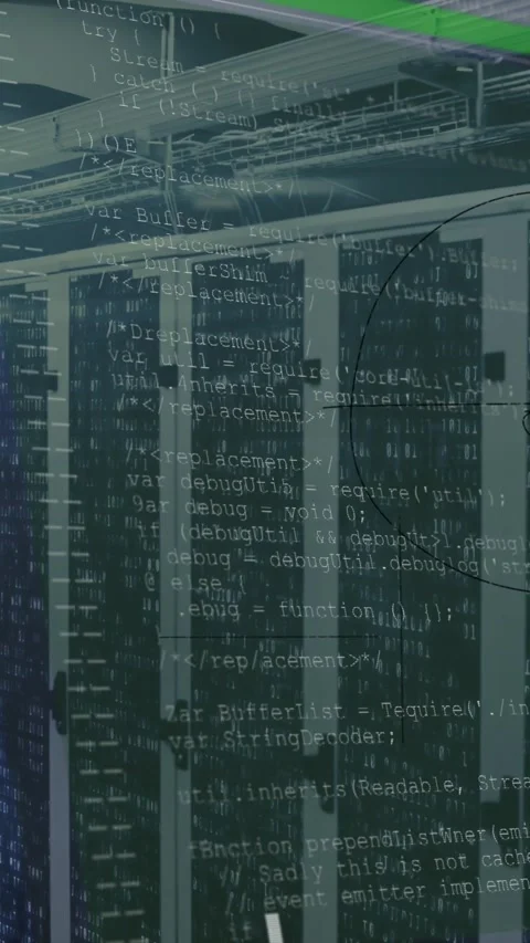 Animation of numbers and data processing over computer servers Stock Footage 344765668