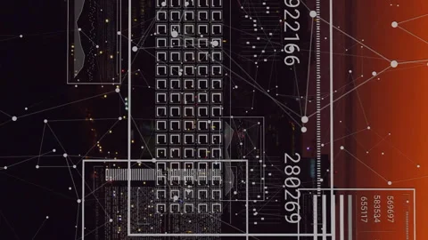 Animation of numbers and digital data processing over dark background Stock Footage 312916756