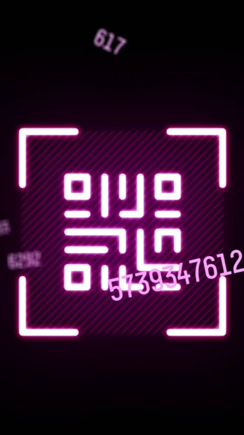 Animation of numbers and qr code on black background Stock Footage 331719913