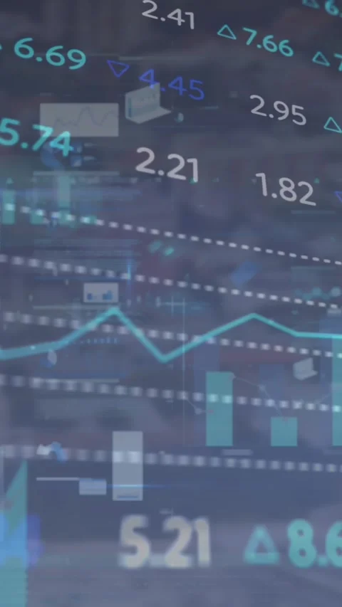 Animation of numbers changing and data processing Stock Footage 344635954