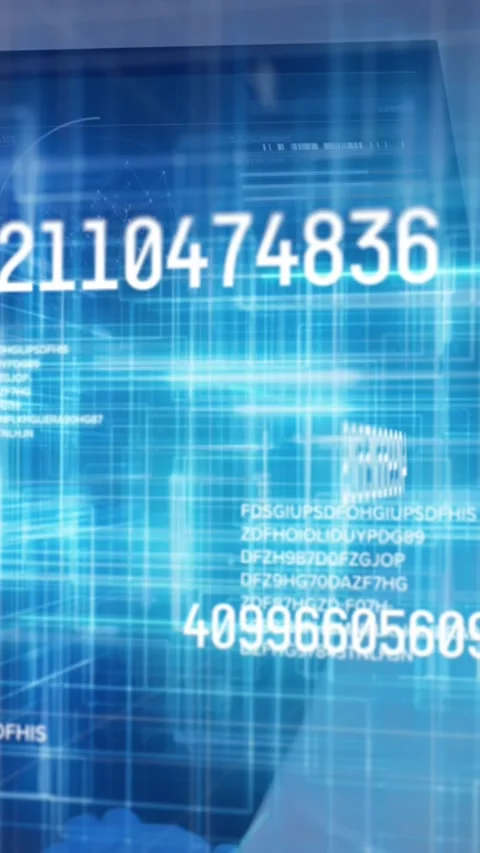 Animation of numbers changing data processing against woman using computer Stock Footage 343079376
