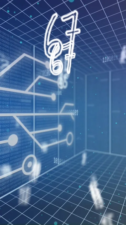 Animation of numbers, data processing and circuit board over computer servers Stock Footage 342609188