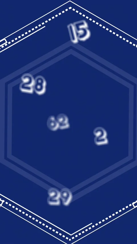 Animation of numbers floating over abstract hexgonal shape against blue Stock Footage 343955822