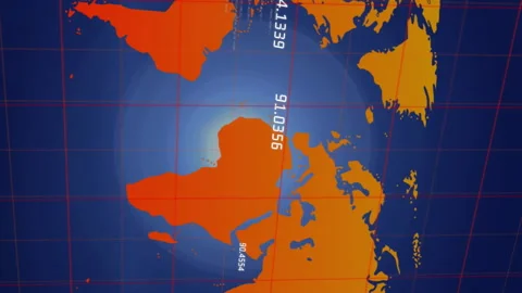 Animation of numbers floating over world map against plexus networks on blue Stock Footage 312533813