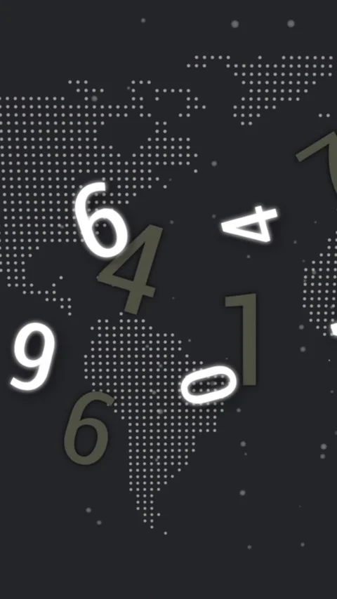 Animation of numbers floating over world map with digital dot pattern background Stock Footage 319728100