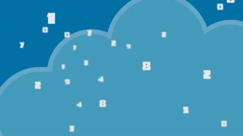 Animation of numbers over clouds on blue... | Stock Video | Pond5