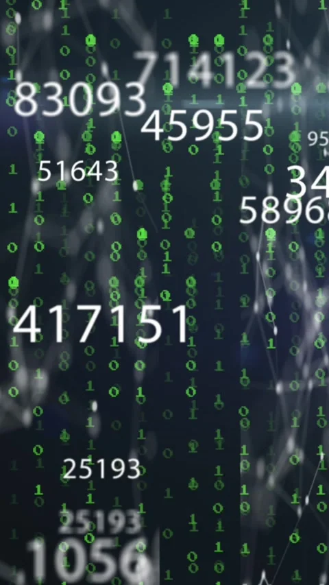 Animation of numbers processing, binary coding and data processing Video stock 342315984