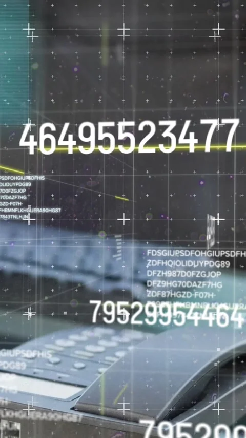 Animation of office desk with computer and financial data processing Stock Footage 343609597