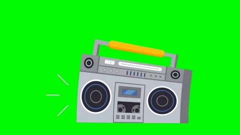 Animation of old fashioned tape player radio. Stock Footage 155300034