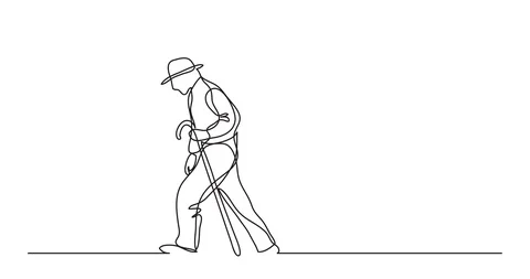 man walking sketch line art 23214875 Vector Art at Vecteezy