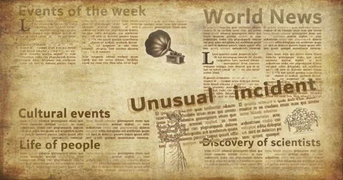 Animation of an old newspaper with positive good news. Animation 4k Stock Footage