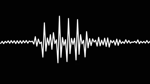 Animation of old retro analog white waveform on black background.Waveform Stock Footage 141913959