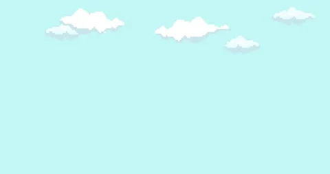 Animation of old style pixel game. Pixel art game background. Ground, grass, sky Video stock 279254207