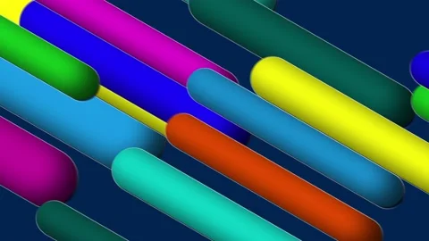 Animation of olored 3D oval shapes moving diagonally on blue background. Vídeos de archivo 134338323
