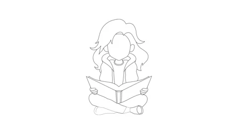 Animation of one line drawing of single continuous line drawing girl Vídeos de archivo 276368899