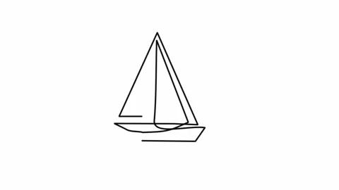 One Single Line Drawing Of Fast Speed Boat Sailing On The Sea
