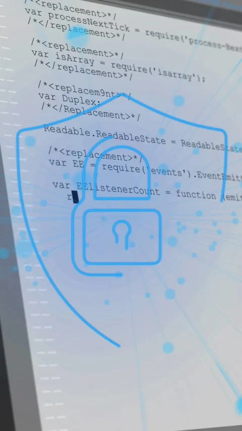 Animation of online security padlock and data processing on screens over blue Stock Footage 342004201