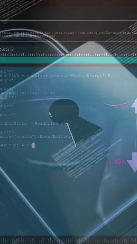 Animation of online security padlock and data processing Stock Footage 343158953
