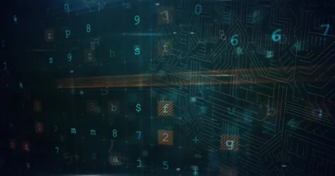 Animation of online security padlock, cyber attack warning and data processing Stock Footage 329858797