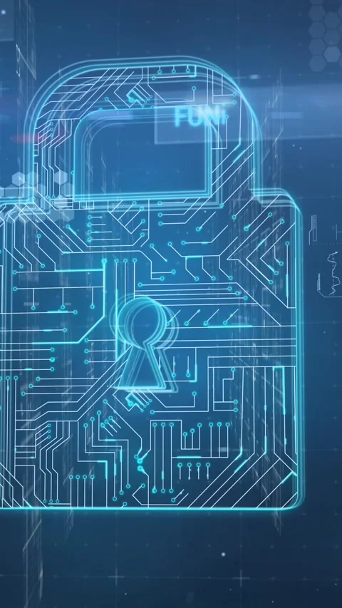 Animation of online security padlock with data processing Stock Footage 342650410
